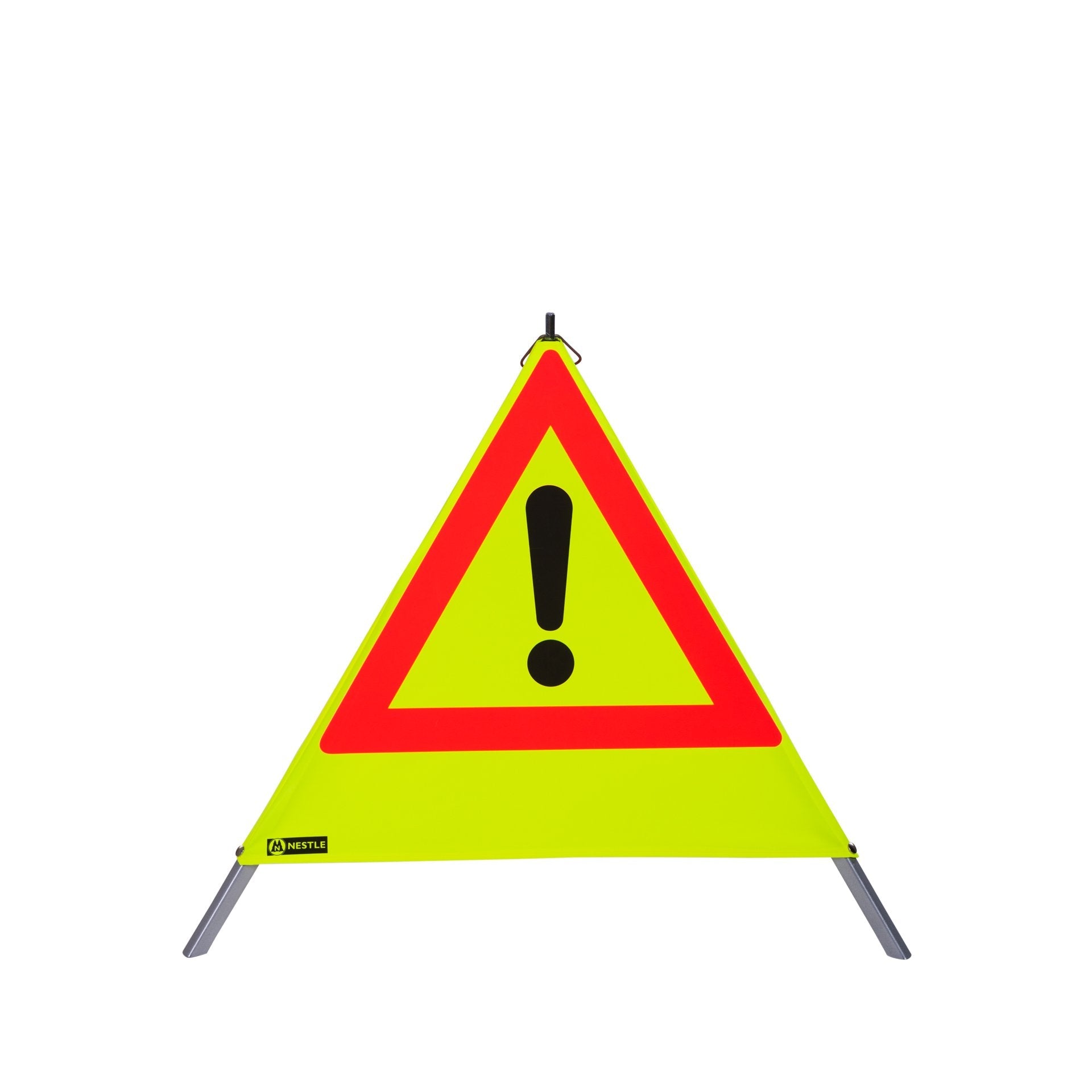 NESTLE Warnpyramide 70 cm, Achtung (VZ101), gelb retroreflektierend , mit Feder NESTLE Warnpyramide 70 cm, Achtung (VZ101), gelb retroreflektierend , mit Feder